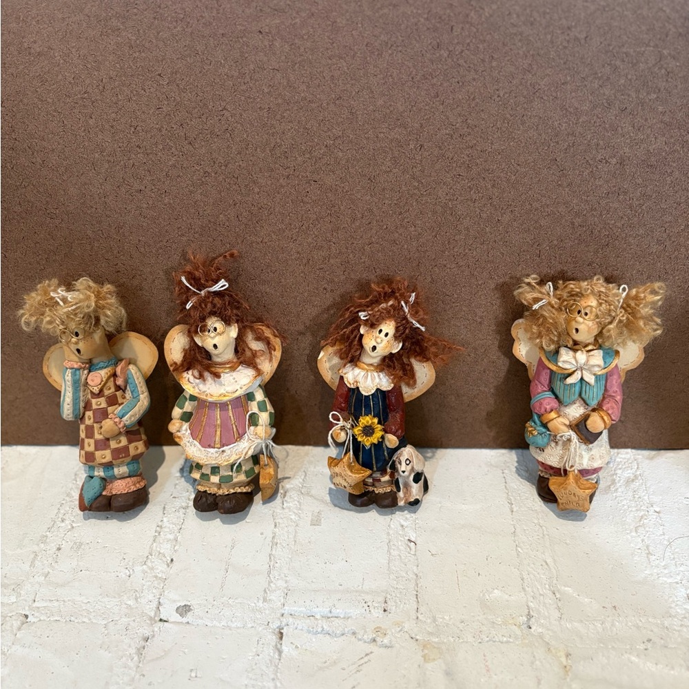 Vintage Diana Zufall Figurines of 4 Sunday, Tuesday, Wednesday & Saturday  5.5”